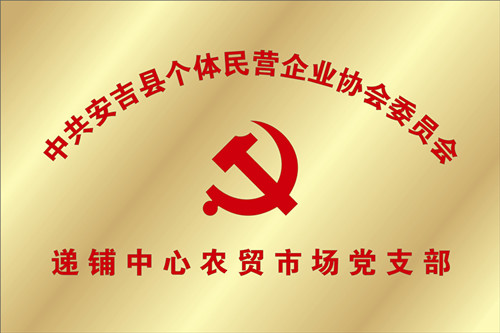 个民协党支部铜牌